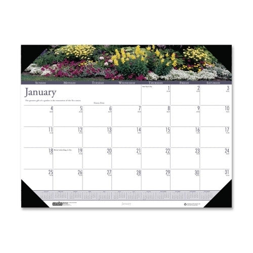 House of Doolittle Desk Pad, "Gardens", 12 Months, Jan-Dec, 22"x17"