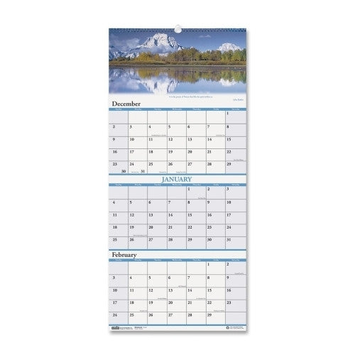 House of Doolittle Earthscapes 3-Month Calendar,14 Mon Dec-Jan,12-1/4"x26-1/2"