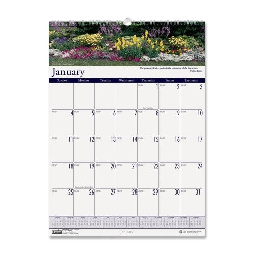 House of Doolittle Wall Calendar, "Gardens of the World", 15-1/2"x22