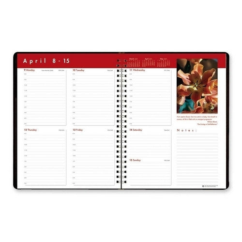 House of Doolittle Weekly Planner, 2 Mon. Jan-Dec, 8-1/2"x11", Black