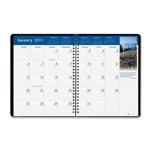 House of Doolittle Montly Planner,14 Mon. Dec-Jan,8-1/2"x11", Earthscapes/BK