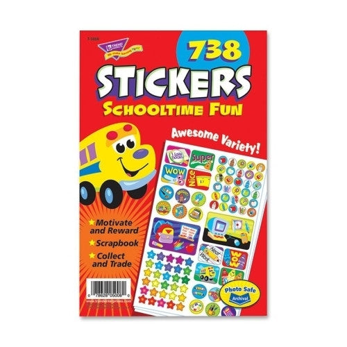 Trend Enterprises Sticker Pad, "Schooltime Fun", 5-3/4"x9-1/2", 738 Stickers