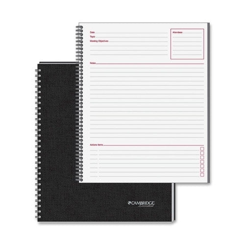 Mead Meeting Notebook,Perforated,Special Ruled,11"x8-1/2",Black