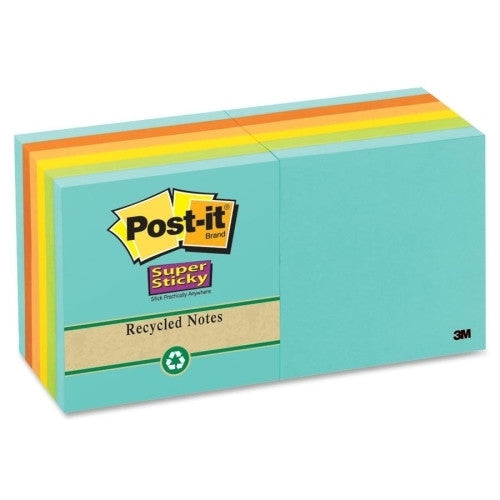 3M Commercial Office Supply Div. Super Sticky Pads,90 Sheets/PD,3"x3",12/PK,Natures Hues