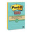 3M Commercial Office Supply Div. Super Sticky Pads,Lined,90 Sheets/PD,4"x6",3/PK,Natures Hues