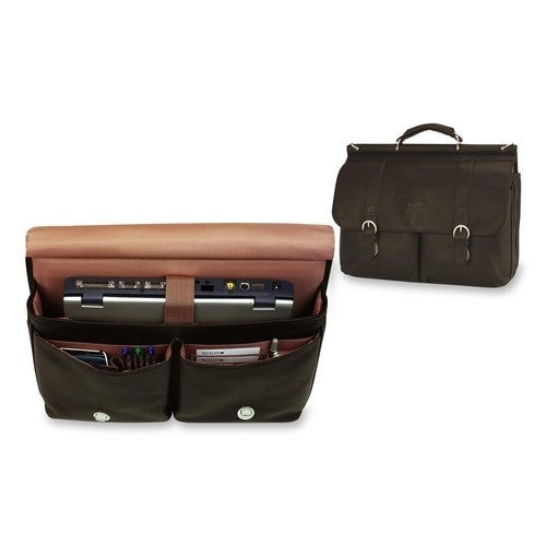 US Luggage Leather Laptop Portfolio, 16-1/2"x5"x13", Expresso