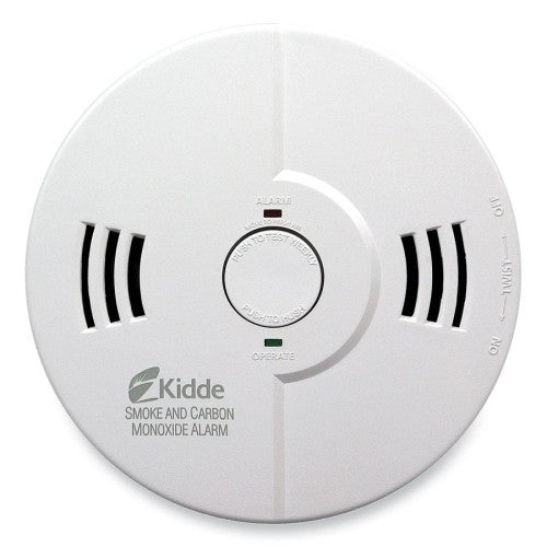 Kidde Fire and Safety Smoke/CO Voice Alarm,Test/Reset Button,Flashing LED,White