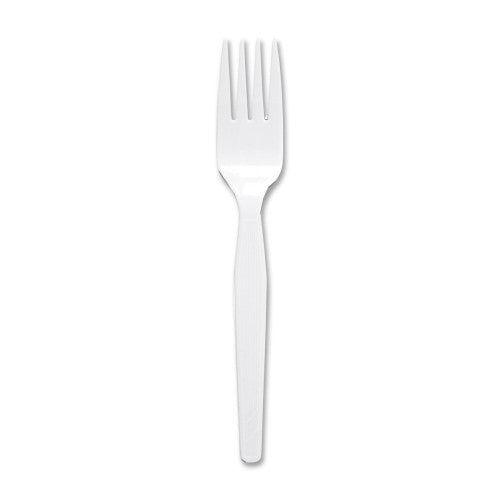 Genuine Joe Polystyrene Fork, Heavy/Medium Weight, 100/BX, White