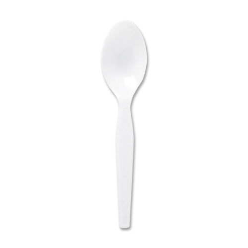 Genuine Joe Polystyrene Spoon, Heavy/Medium Weight, 100/BX, White