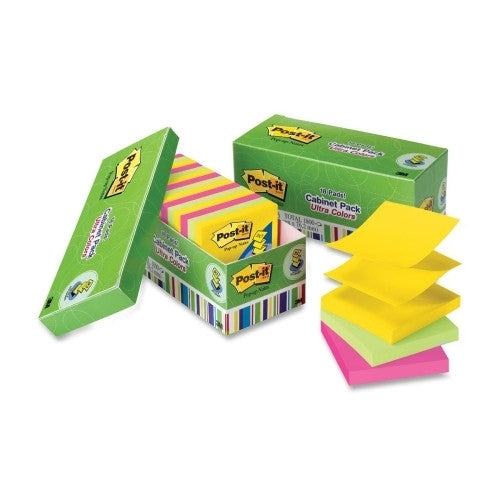 3M Commercial Office Supply Div. Pop-up Note Refill,3"x3",18/PK,100 SH/Pad,Assorted