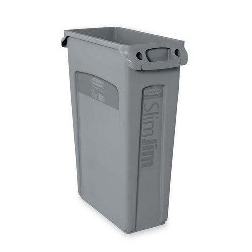 Rubbermaid Commercial Products Waste Container,w/Venting Channel,23 Gallon,22"x11"x30",GY