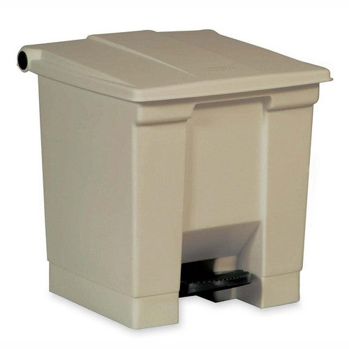 Rubbermaid Commercial Products Step On Container,8 Gallon,16-1/4"x15-3/4"x17-1/8",Beige