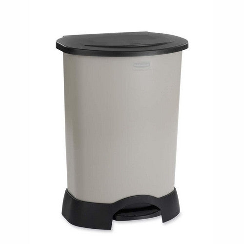 Rubbermaid Commercial Products Step on Container,30 Gallon,19-2/3"x24-1/5"x34-1/5",Platinum