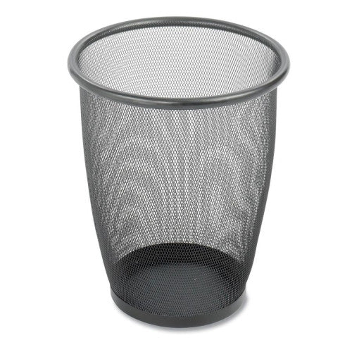 Safco Products Company Steel Mesh Wastebasket, 5 Gallon, 13"x14-1/2", Black