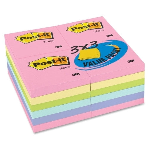 3M Commercial Office Supply Div. Post-it Notes,Original Pads,100 Sh/PD,3"x3",24/PK,Asst.