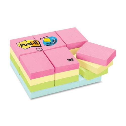 3M Commercial Office Supply Div. Post-it Notes,Original Pads,100 Sh/PD,1-1/2"x2",24/PK,Asst.