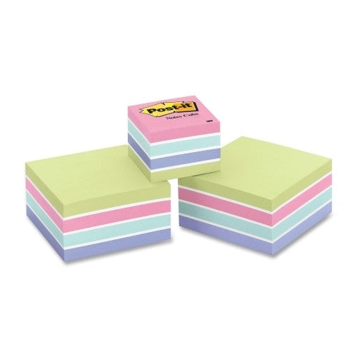 3M Commercial Office Supply Div. Note Cubes, Two 3"x3", 400 Sh/PD, 2"x2" 3/PK, Sweet Pea