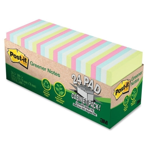 3M Commercial Office Supply Div. Post-it Notes, Original, 75 Sheet/PD, 24/PK, Assorted Pastel