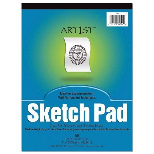 Pacon Corporation Sketch Pad, Medium Weight, Acid-free, 9"x12", 50 Sheets