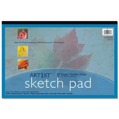 Pacon Corporation Sketch Pad, Medium Weight, Acid-free, 18"x12", 50 Sheets