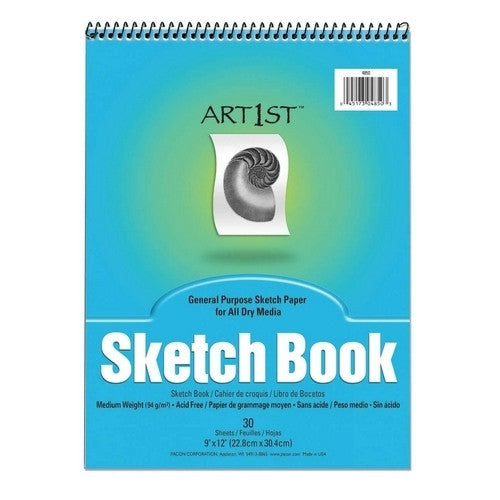 Pacon Corporation Sketch Book, Acid-free, Medium Weight, 9"x12", 30 Sheets