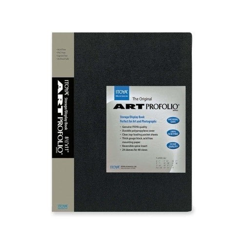 Itoya of America, Ltd Art Portfolio, Top Load, 24 Sleeves, 8-1/2"x11", Black