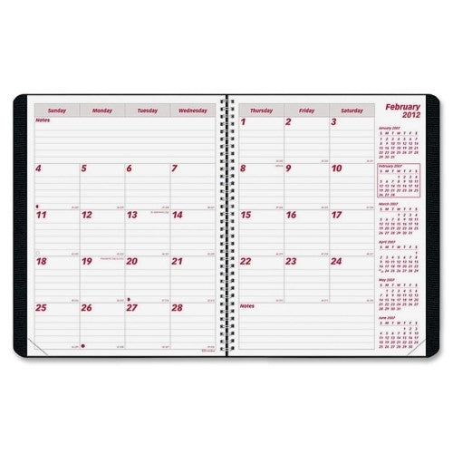 Rediform Office Products 14-Month Planner, 2PPM, Dec-Jan, 11"x8-1/2", Black