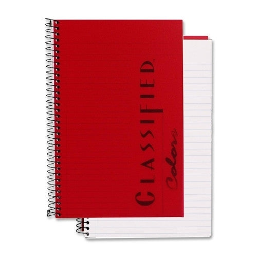 Tops Business Forms Business Notebook, 100 Sheets, 8-1/2"x5-1/2", Ruby