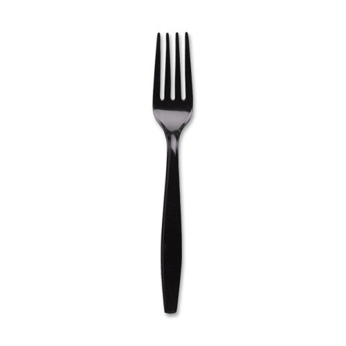 Dixie Foods Plastic Forks, Heavyweight, 1000/CT, Black