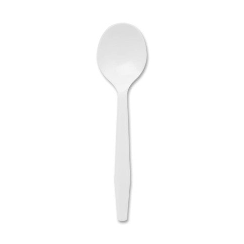 Dixie Foods Plastic Soup Spoon, Heavy/Medium Weight, 100/BX, White