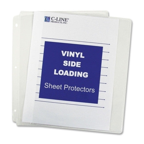 C-Line Products, Inc. Sheet Protectors, Side Load, Vinyl, 11"x8-1/2", 50/BX, Clear