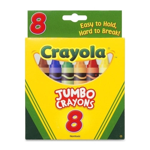 Crayola Jumbo Crayons, Nontoxic, 8/BX, A