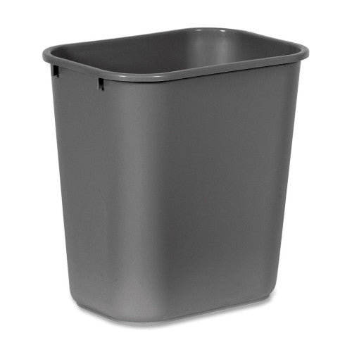 Rubbermaid Commercial Products Rectangular Wastebasket,28-1/8 Qt,14-1/4"x10-1/4"x15",Gray