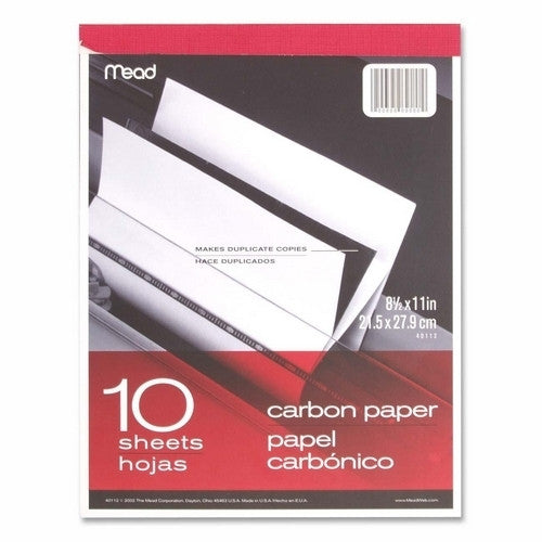 Mead Carbon Paper Tablet, 8-1/2"x11", Black Carbon