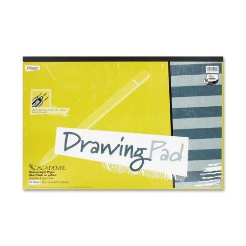 Mead Drawing Pad, Heavy Weight, 12"x18", 24 Sheets White