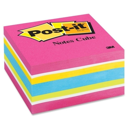 3M Commercial Office Supply Div. Post-it Note Cube, 400 Sheets, 3"x3", Ultra Brights