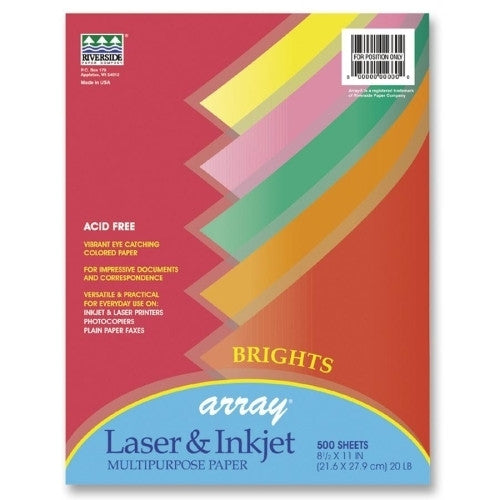 Pacon Corporation Bond Paper,24lb.,8-1/2"x11",Acid-free,500 Sheets,Assorted