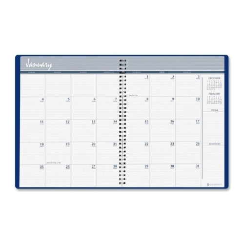 House of Doolittle Monthly Planner, 2PPM, Nonrefillable, 8-1/2"x11", Blue Cover