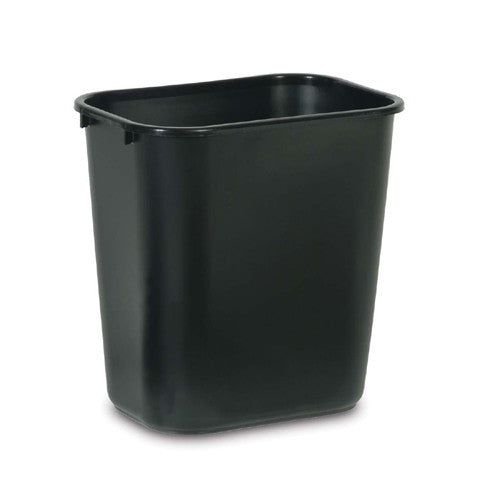 Rubbermaid Commercial Products Rectangular Wastebasket,28-1/8 Qt.,10-1/4"x14-3/8"x15",Black