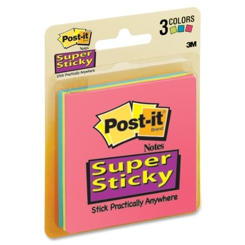 3M Commercial Office Supply Div. Super Sticky Pads, 3"x3", 3 PD/PK, 45 SH/PD, Ultra