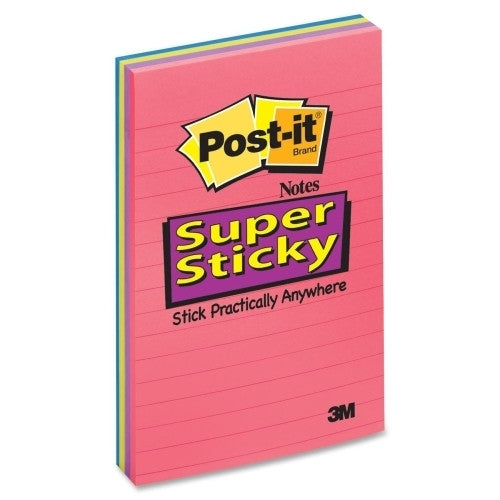 3M Commercial Office Supply Div. Super Sticky Pads,Lined,4"x6",45 SH/PD,4 PD/PK,Ultra