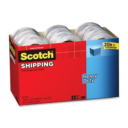 3M Commercial Office Supply Div. Packaging Tape, 1-7/8"x54.6 Yards, 18 Rolls/PK, Clear