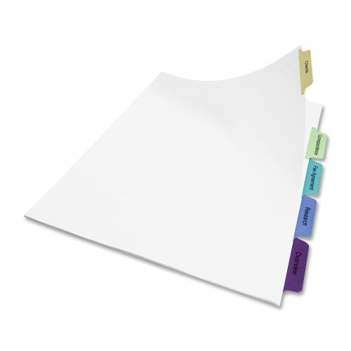 Avery Consumer Products Tab Dividers,Laser/Inkjet,Unpunched,5-Tab,25 ST/BX,Assorted