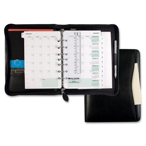 Starter Organizer w/Zipper, Bonded Leather/Black