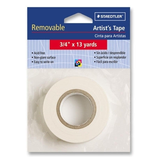 Staedtler, Inc. Artist's Tape, Nonglare, Removable, 3/4"x13 yards, White