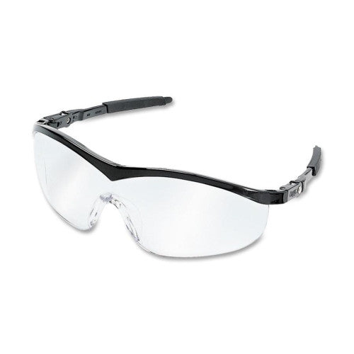 R3 Safety Safety Eyewear,Ratchet-Action Temples,Scratch Resist.,Black