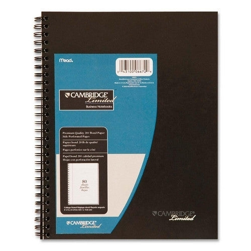 Mead Business Notebooks,Legal Ruled,80 Sheets,6"x9-1/2",BK Cover