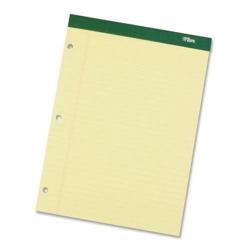 Tops Business Forms Legal Pad,Perf.,Legal Rule,3HP,100 Sh,8-1/2"x1-3/4",3/PK,CY