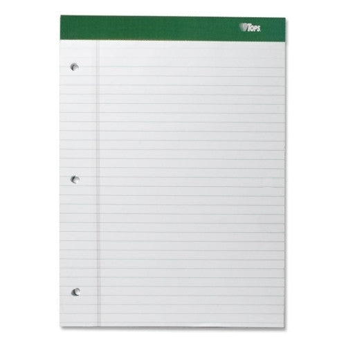 Tops Business Forms Legal Pad,Perf.,Legal Rule,3HP,100 Sh,8-1/2"x1-3/4",3/PK,WE