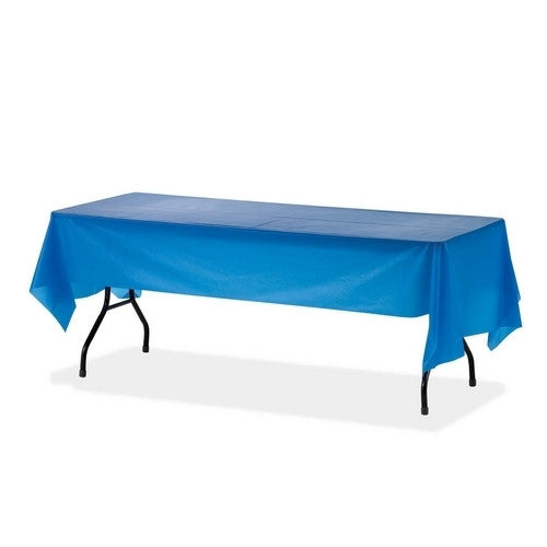 Genuine Joe Plastic Tablecover, 54"x108", 6/PK, Blue